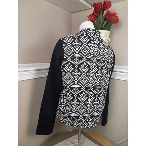 Forever 21 Womens Junior Black/white Astec Long Sleeve Jacket Size M - Picture 5 of 13